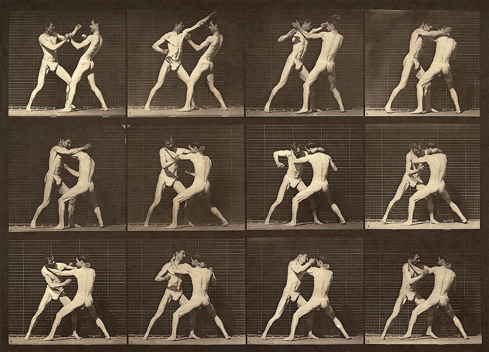 Motion Study: Men Fighting art print by Eadweard J. Muybridge for $57.95 CAD