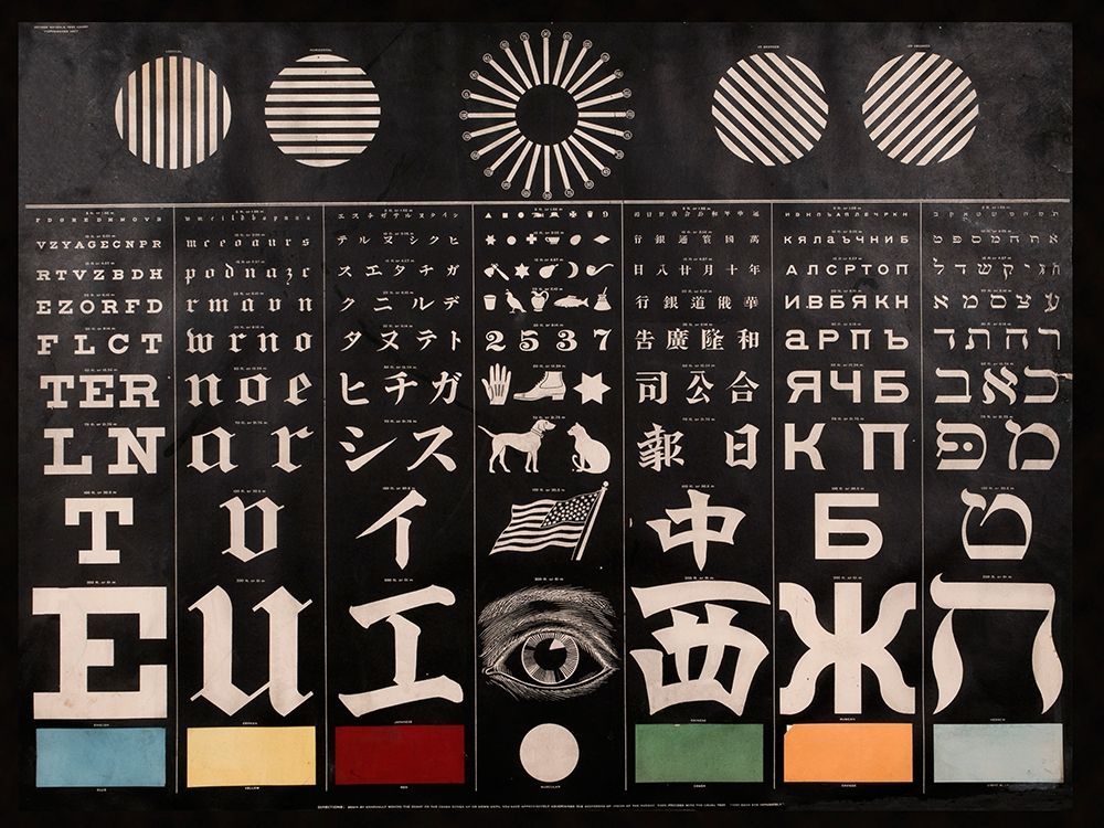 Multi-Lingual Eye Chart, ca. 1907 - Light Background art print by George Mayerle for $57.95 CAD