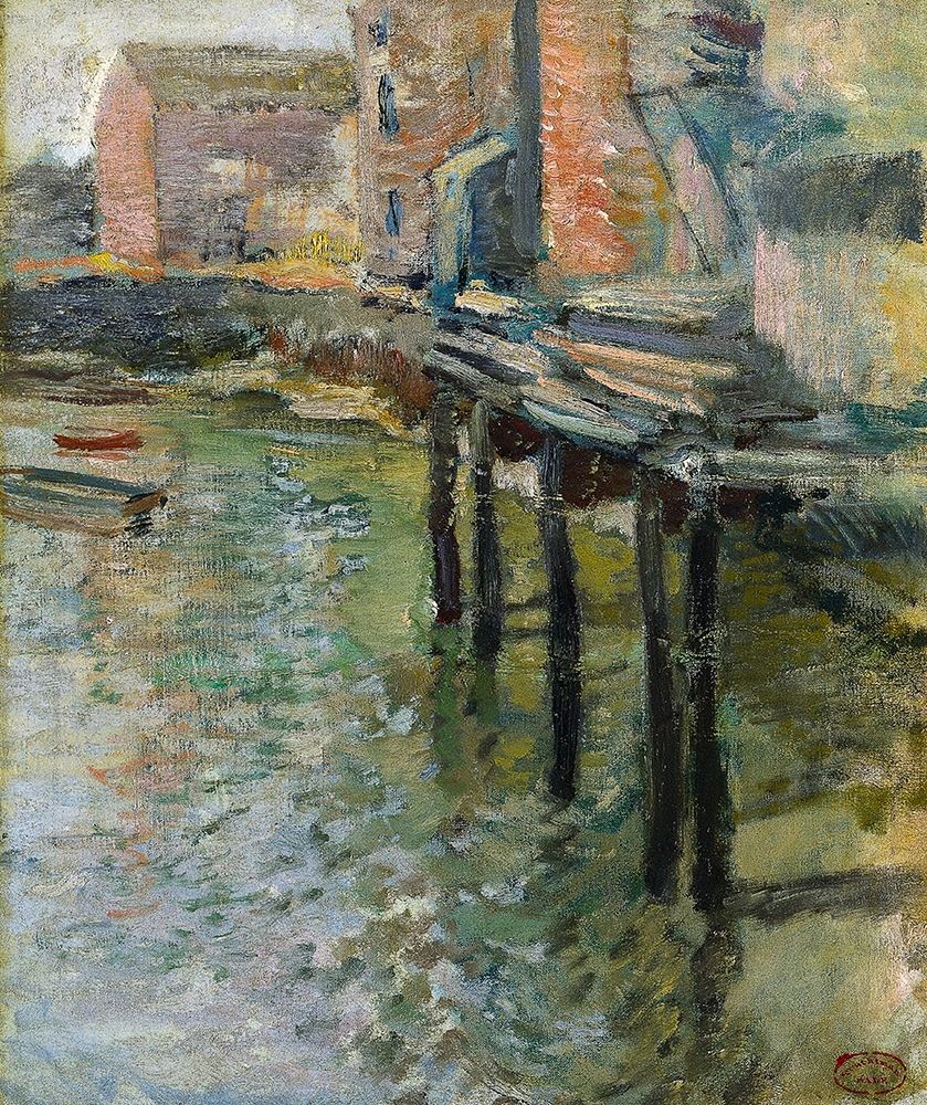 Deserted Wharf The Old Mill at Cos Cob art print by John Henry Twachtman for $57.95 CAD