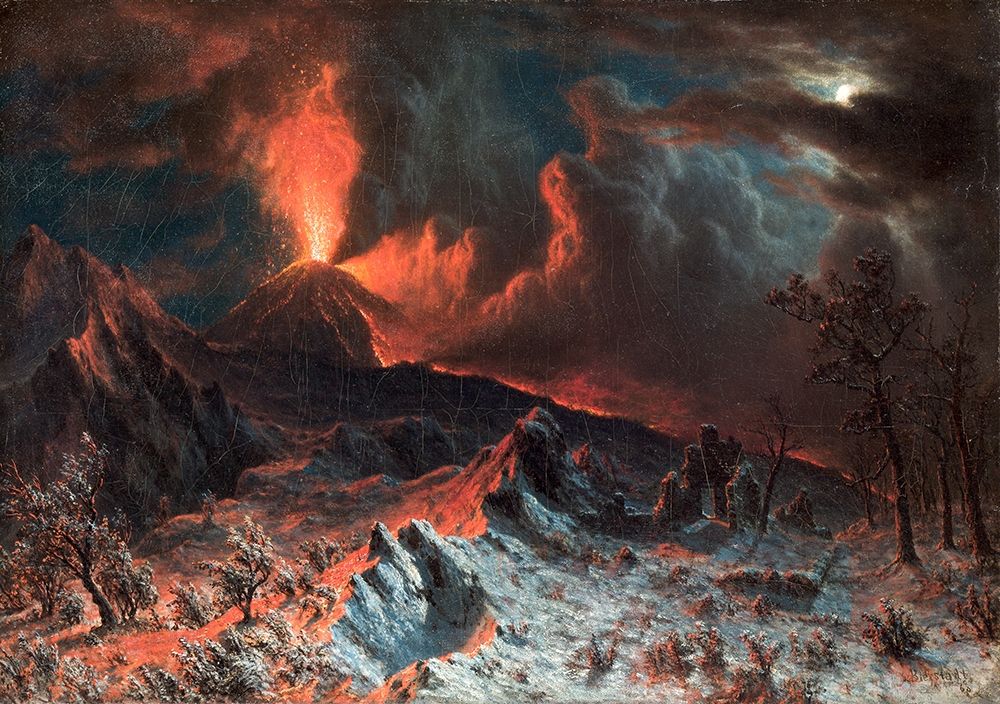 Mount Vesuvius at Midnight art print by Albert Bierstadt for $57.95 CAD