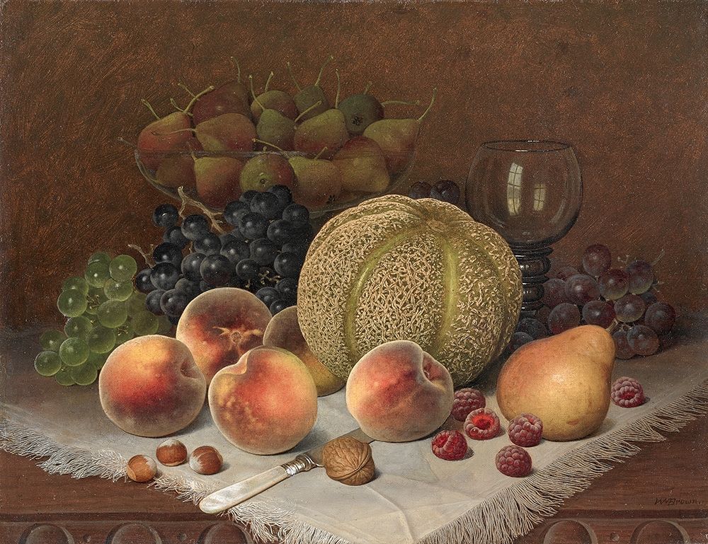 Still Life with Cantaloupe art print by William Mason Brown for $57.95 CAD