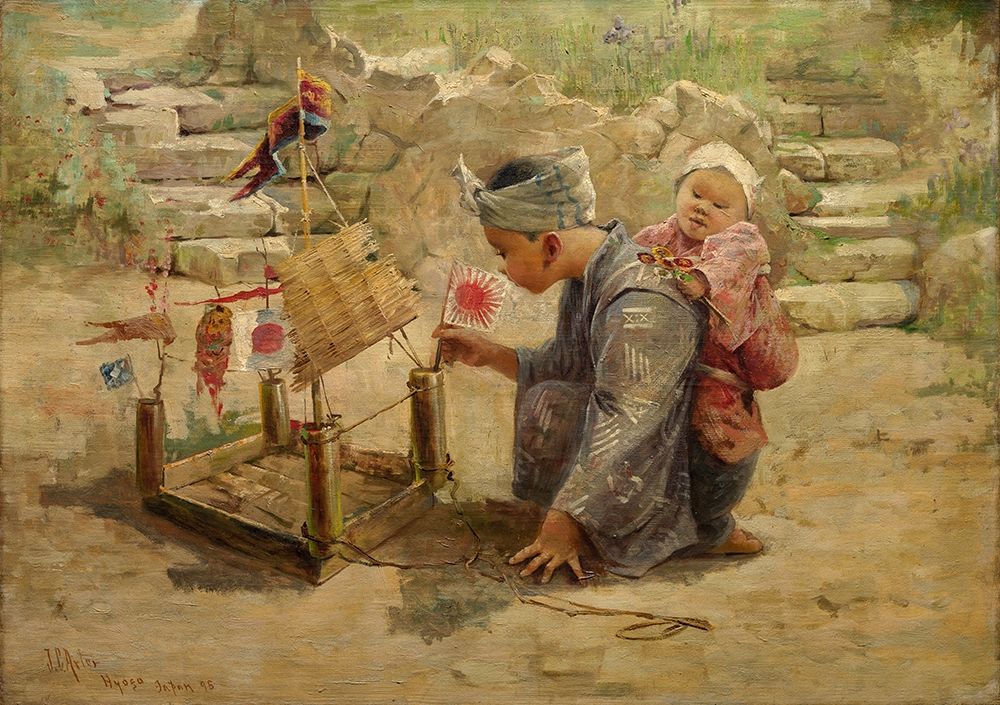Japanese Boy Building a Man of War art print by J C Arter for $57.95 CAD