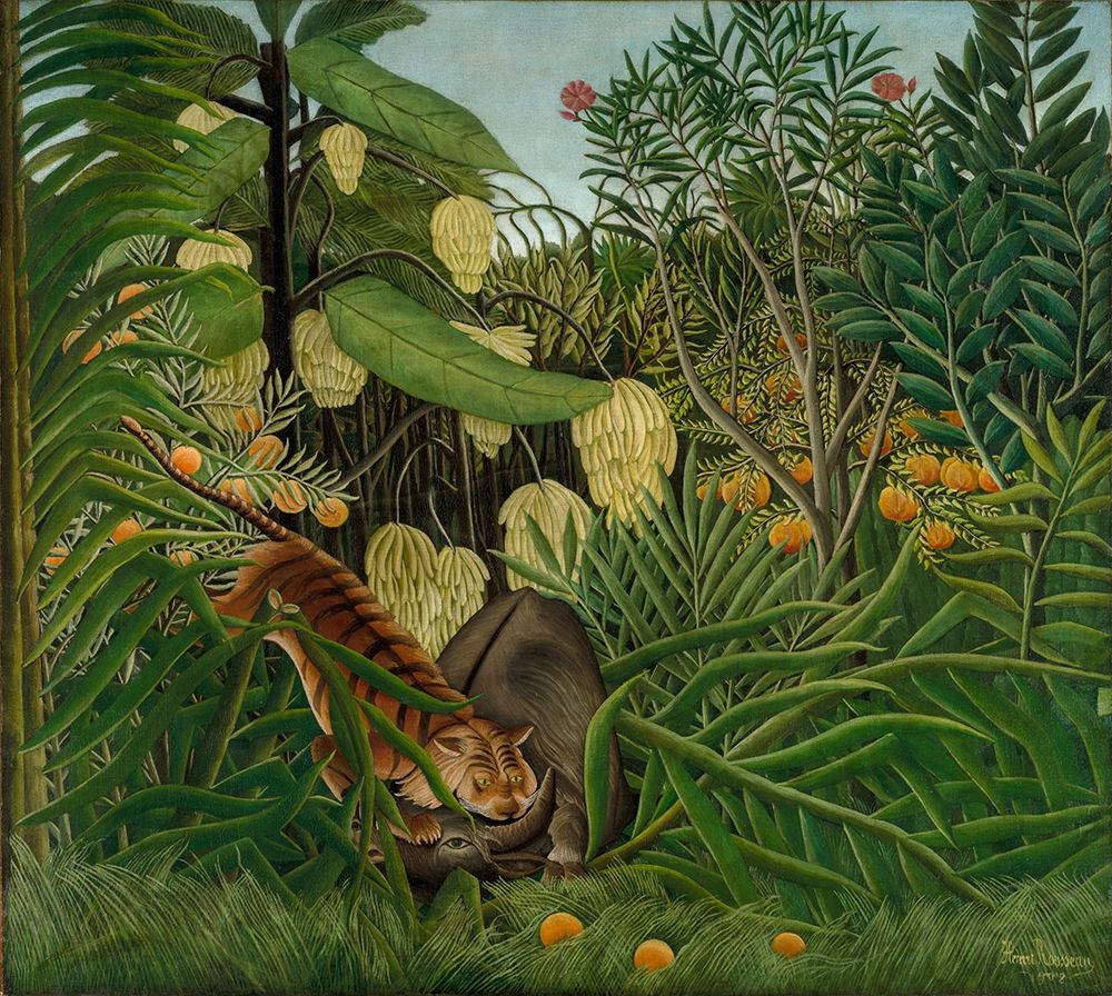 Fight between a Tiger and a Buffalo art print by Henri Rousseau for $57.95 CAD