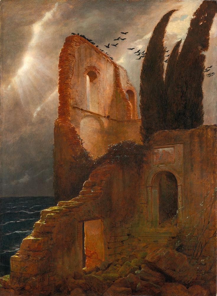 Ruin by the Sea art print by Arnold Bocklin for $57.95 CAD