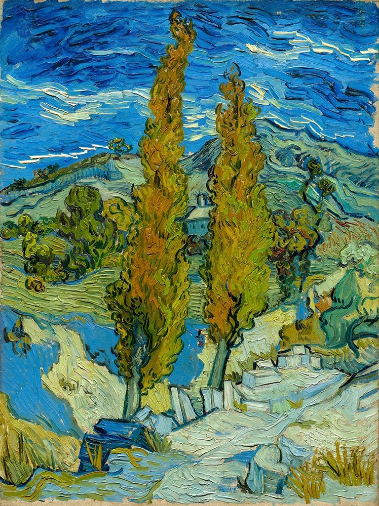 Two Poplars in the Alpilles near Saint-Remy art print by Vincent van Gogh for $57.95 CAD