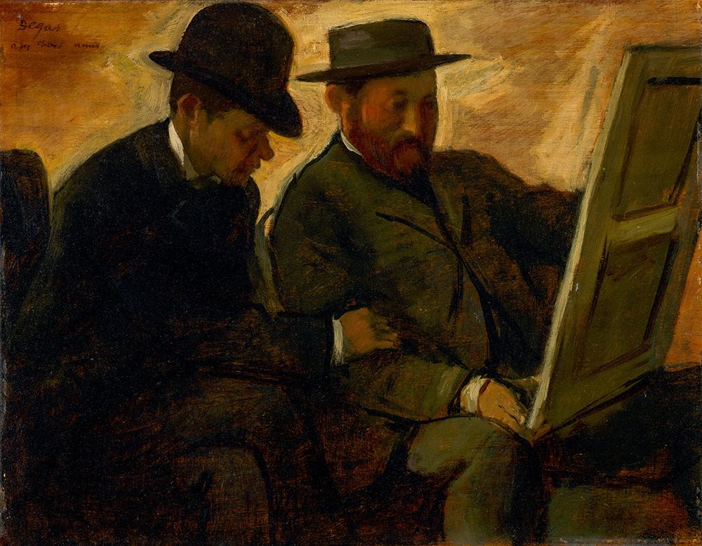 Paul Lafond and Alphonse Cherfils Examining a Painting art print by Edgar Degas for $57.95 CAD