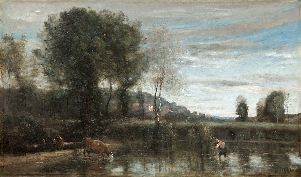 Pond at Ville-dAvray art print by Jean Baptiste Camille Corot for $57.95 CAD