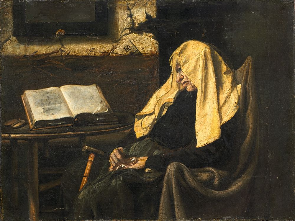Old Woman Asleep art print by France 19th Century for $57.95 CAD