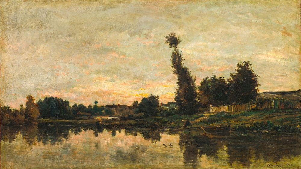 Sunset on the River Oise art print by Charles Francois Daubigny for $57.95 CAD