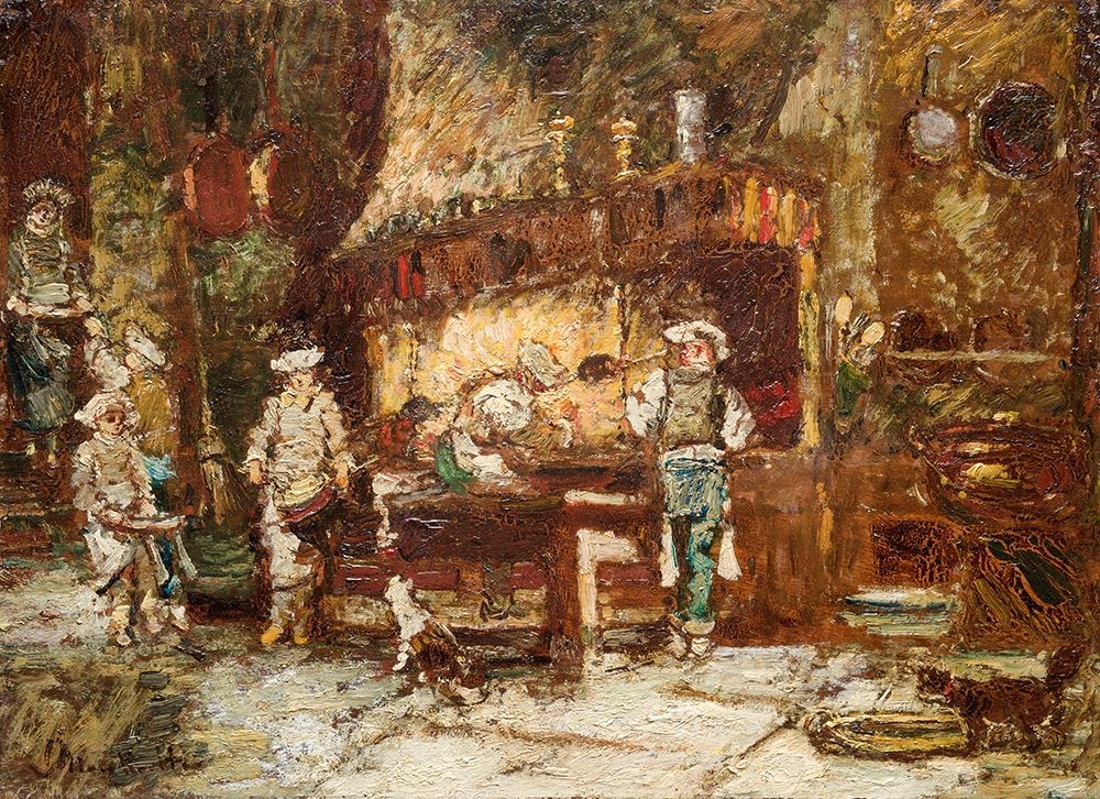 The Kitchen of the Rotisserie des Deux Paons art print by Adolphe Monticelli for $57.95 CAD