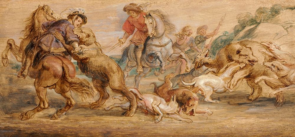 Study for The Bear Hunt for the Alcazar, Madrid art print by Peter Paul Rubens for $57.95 CAD