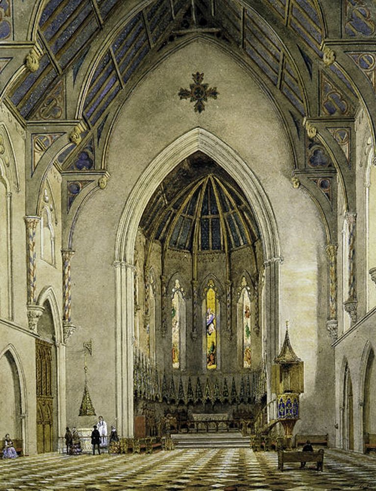 Chancel of Trinity Chapel, New York 1856 art print by John William Hill for $57.95 CAD