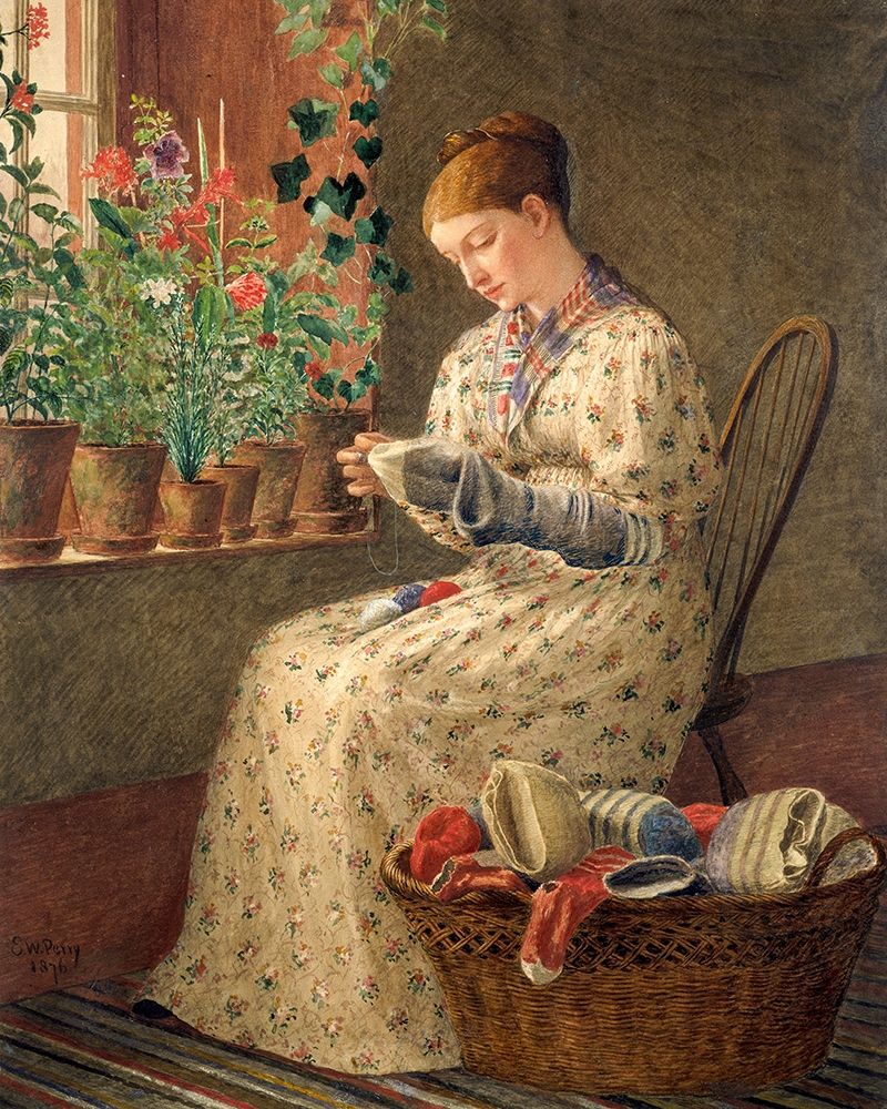 A Months Darning 1876 art print by Enoch Wood Perry for $57.95 CAD