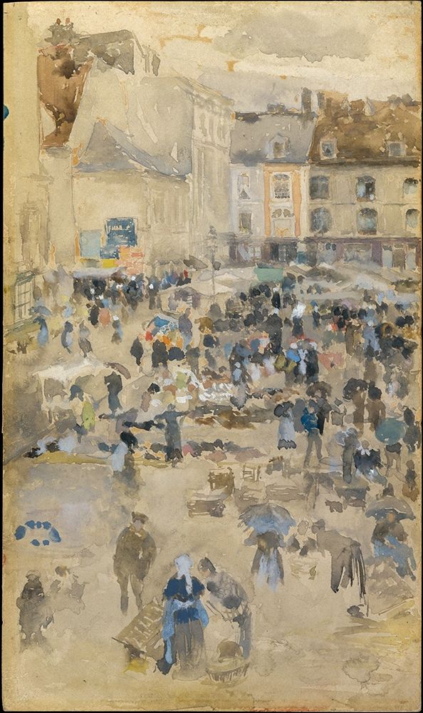 Variations in Violet and Greyâ€”Market Place, Dieppe art print by James McNeill Whistler for $57.95 CAD