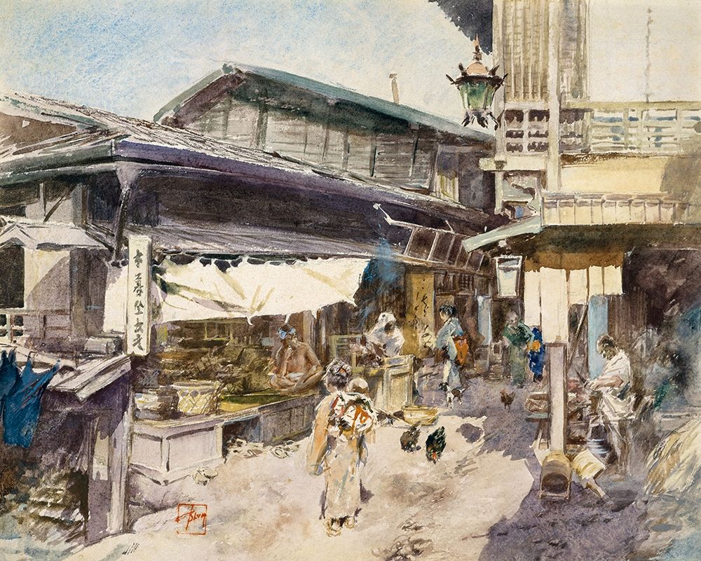 Street Scene in Ikao, Japan art print by Robert Frederick Blum for $57.95 CAD