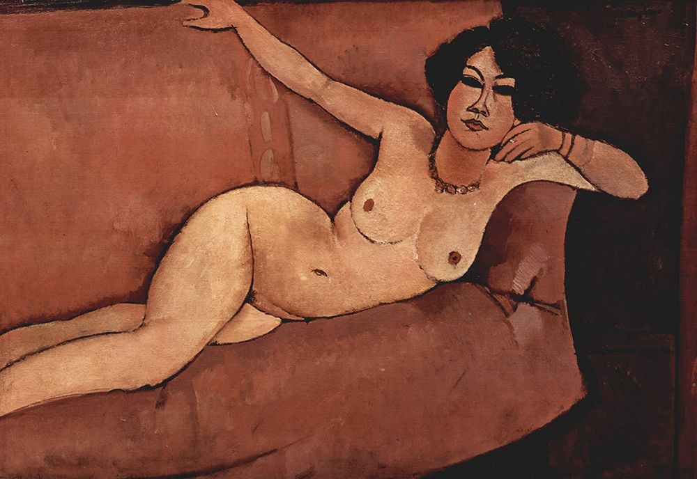 Nude on couch art print by Amedeo Modigliani for $57.95 CAD
