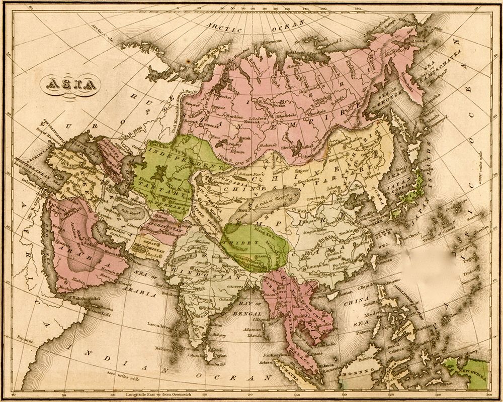 Asia 1835 art print by Vintage Maps for $57.95 CAD