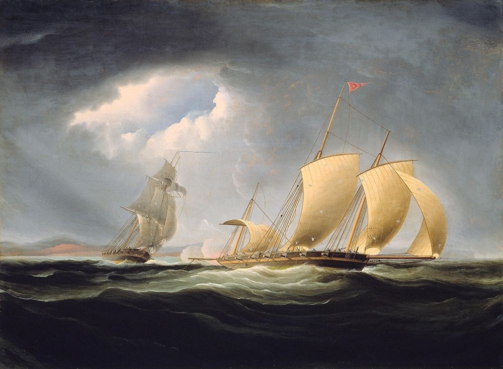 Capture of the Tripoli by the Enterprise art print by Thomas Birch for $57.95 CAD