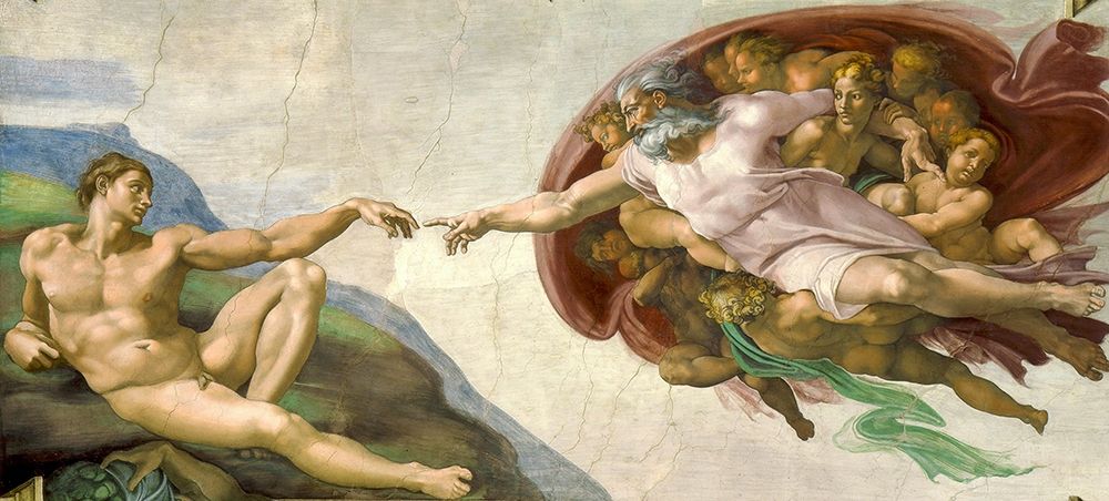 The Creation of Adam art print by Michelangelo for $57.95 CAD
