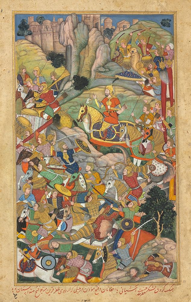 Humayun Defeating the Afghans before Reconquering India, c.1590 art print by 16th century Mughal school for $57.95 CAD