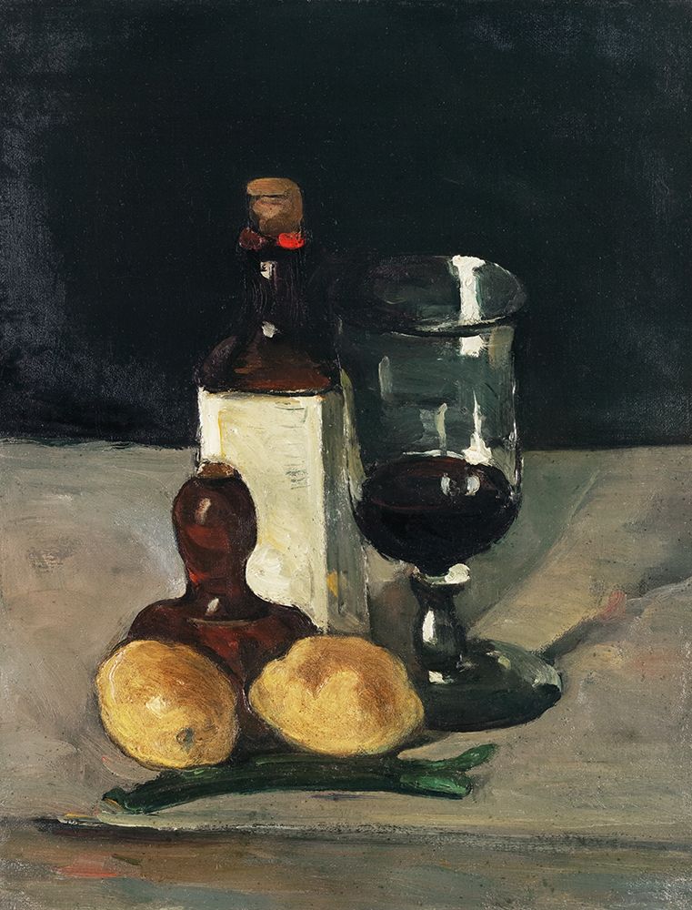 Still Life with Bottle, Glass, and Lemons art print by Paul Cezanne for $57.95 CAD