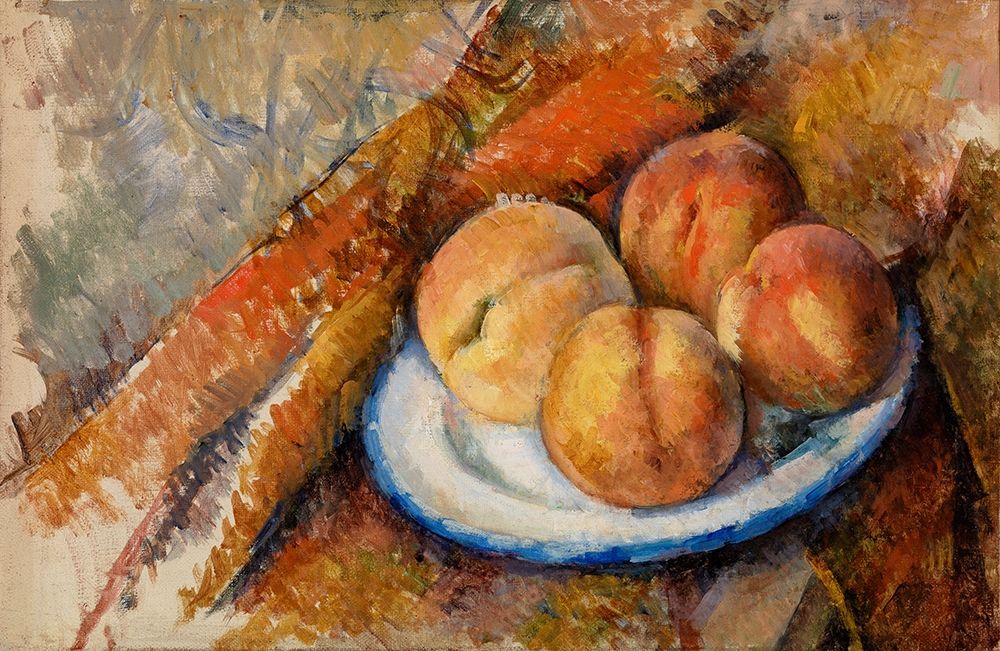 Four Peaches on a Plate art print by Paul Cezanne for $57.95 CAD