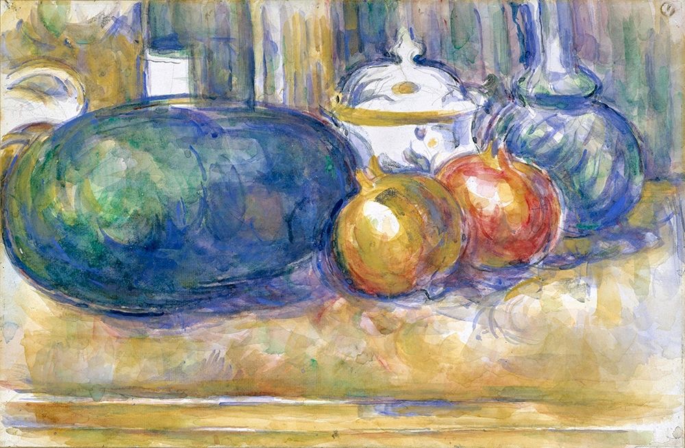 Still-Life with a Watermelon and Pomegranates art print by Paul Cezanne for $57.95 CAD