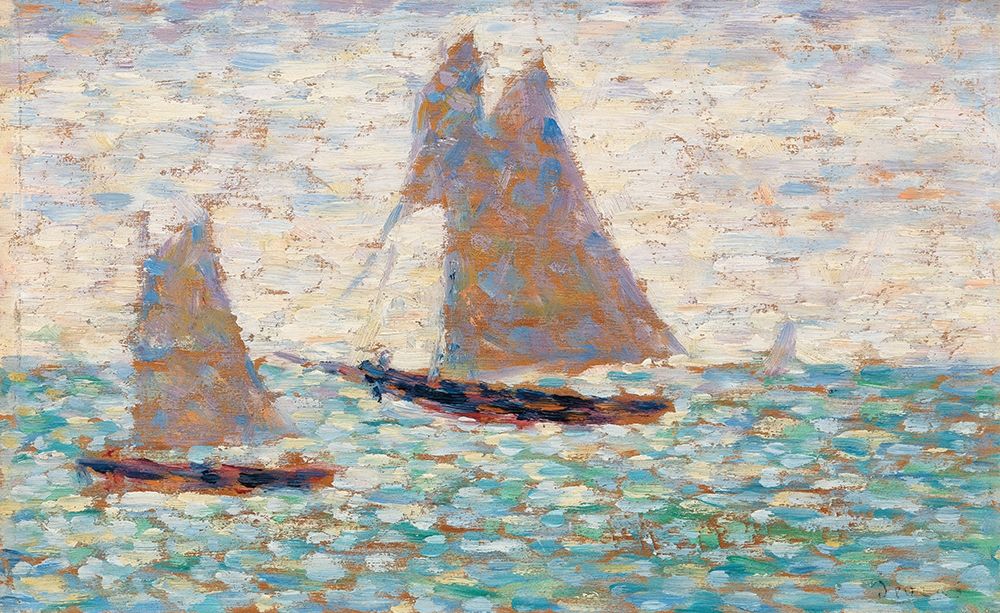 Two Sailboats at Grandcamp art print by Georges Seurat for $57.95 CAD