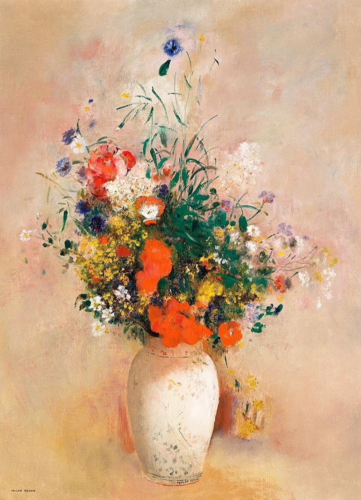 Vase of Flowers (Pink Background)Â  art print by Odilon Redon for $57.95 CAD