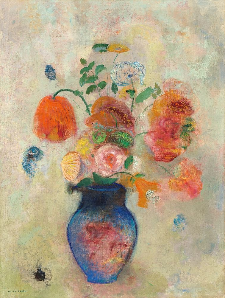 Large Vase with Flowers art print by Odilon Redon for $57.95 CAD