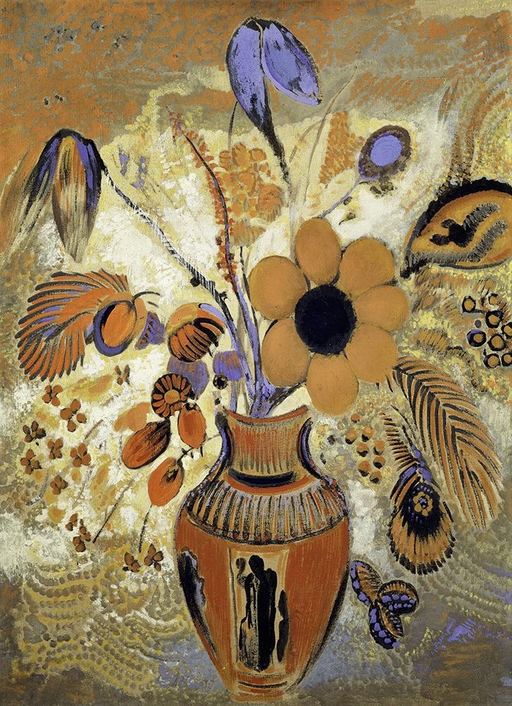 Etruscan Vase with Flowers art print by Odilon Redon for $57.95 CAD