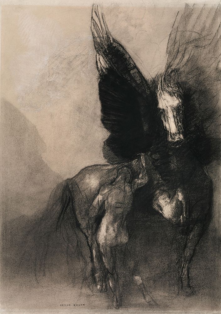 Pegasus and Bellerophon art print by Odilon Redon for $57.95 CAD