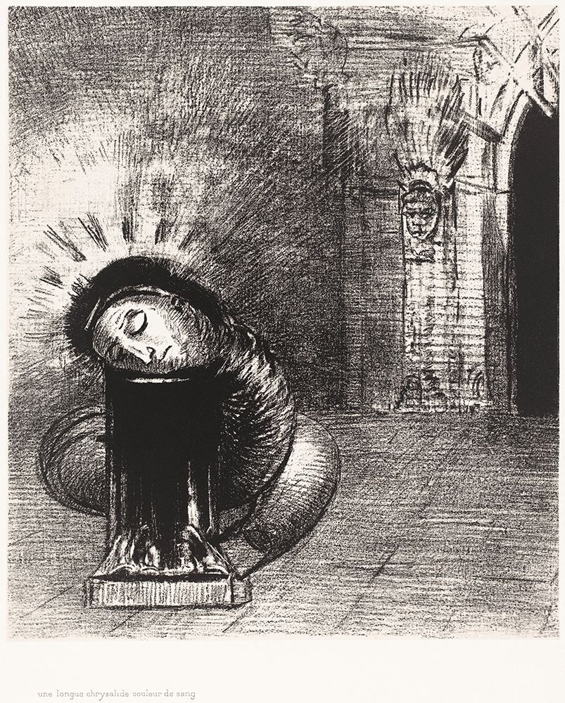 A Long Chrysalis, the Color of Blood art print by Odilon Redon for $57.95 CAD
