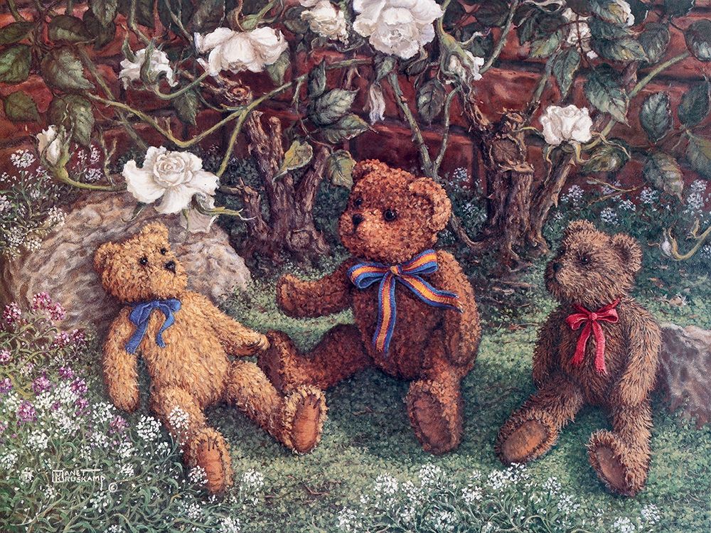 Bears and Roses art print by Janet Kruskamp for $57.95 CAD