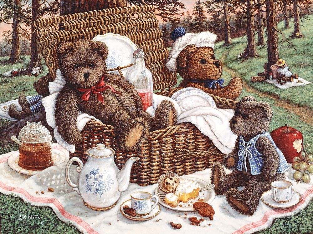 Bears Picnic art print by Janet Kruskamp for $57.95 CAD