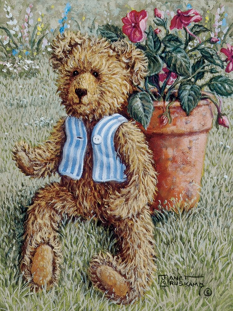 Bear With Vest art print by Janet Kruskamp for $57.95 CAD