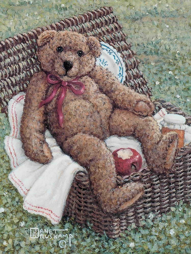 Bear in a Basket art print by Janet Kruskamp for $57.95 CAD