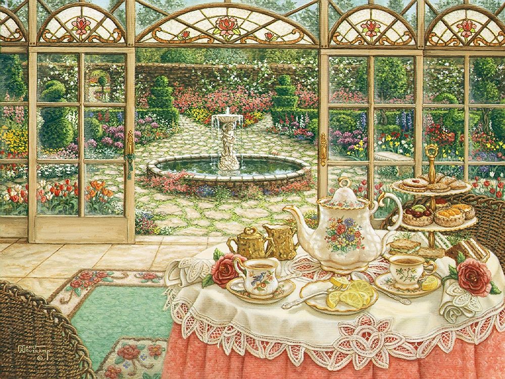 Tea In The Sun Room art print by Janet Kruskamp for $57.95 CAD