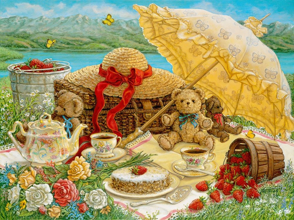 A Beary Nice Picnic art print by Janet Kruskamp for $57.95 CAD