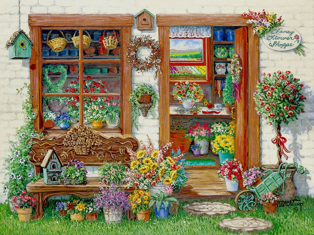 Fancy Flower Shoppe art print by Janet Kruskamp for $57.95 CAD