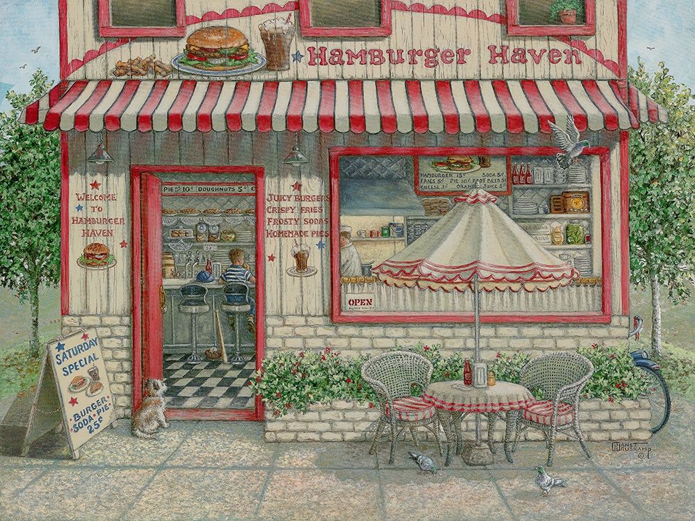 Hamburger Haven art print by Janet Kruskamp for $57.95 CAD