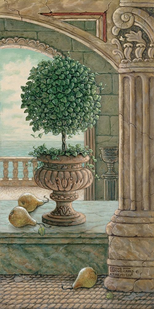 Pears and Topiary art print by Janet Kruskamp for $57.95 CAD