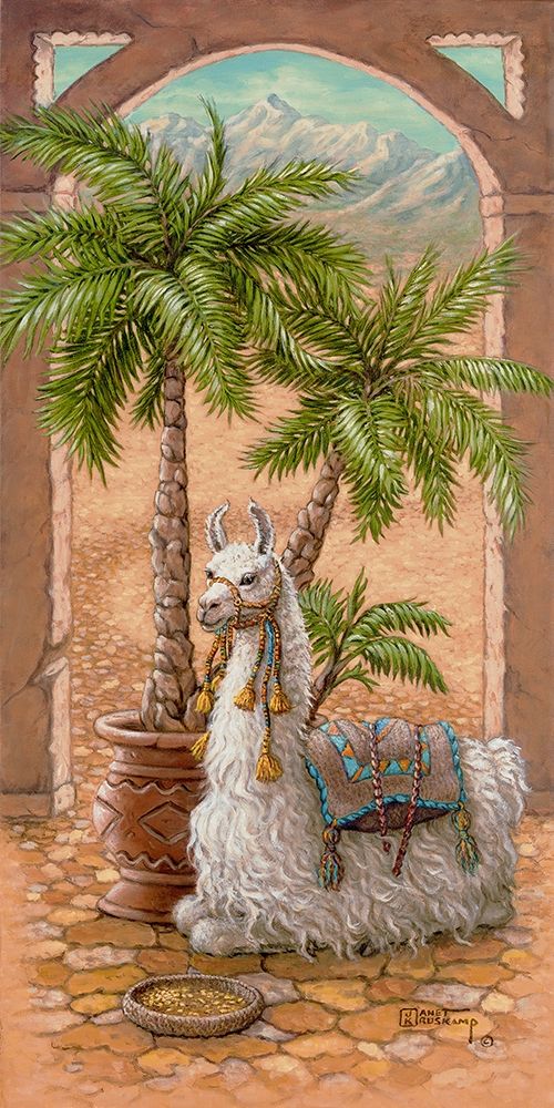 White Llama II art print by Janet Kruskamp for $57.95 CAD