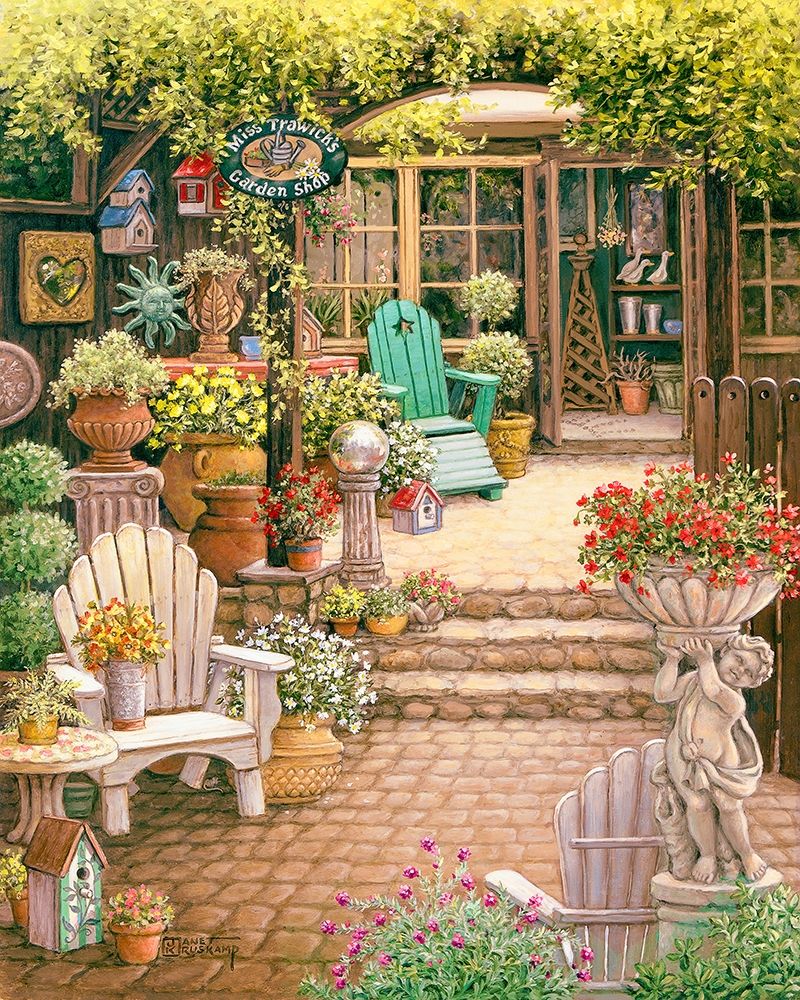 Miss Trawicks Garden Shop art print by Janet Kruskamp for $57.95 CAD