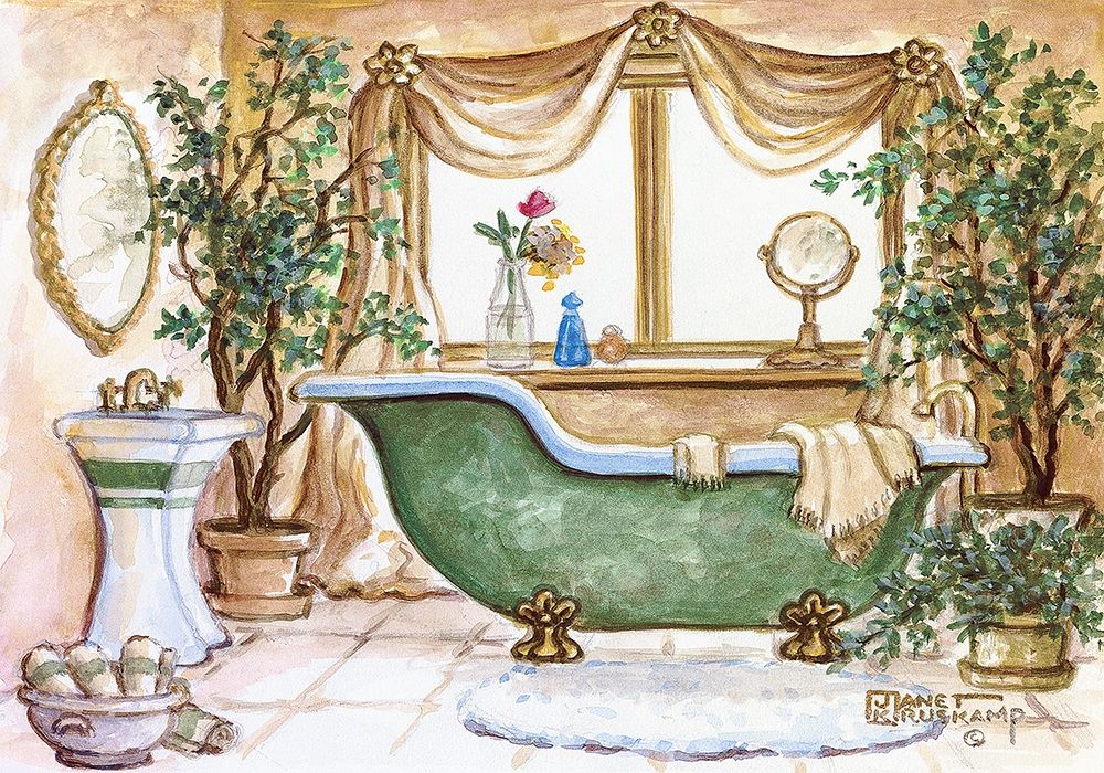 Vintage Bathtub III art print by Janet Kruskamp for $57.95 CAD