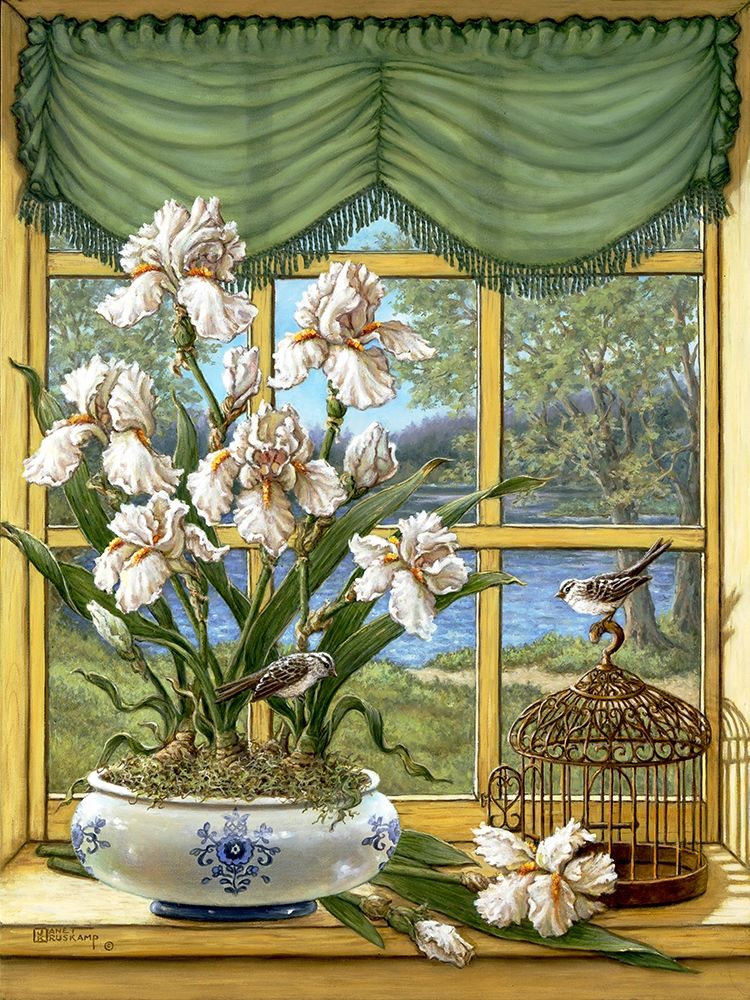 Irises By the Lake art print by Janet Kruskamp for $57.95 CAD