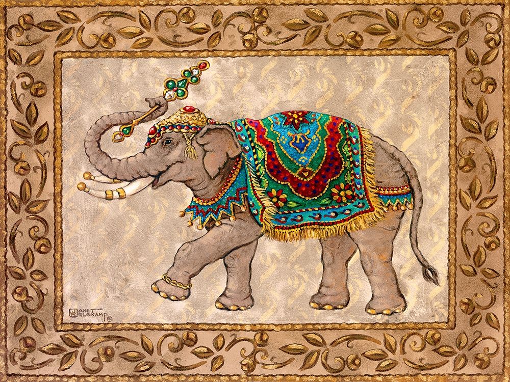 Royal Elephant II art print by Janet Kruskamp for $57.95 CAD