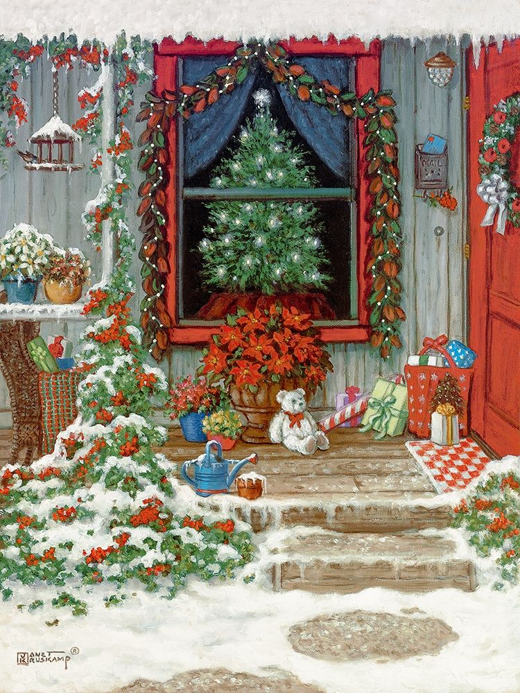 Holiday Front Porch art print by Janet Kruskamp for $57.95 CAD