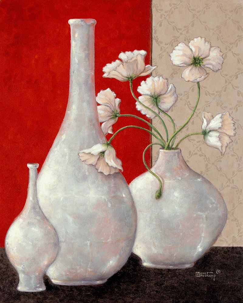 Silverleaf and Poppies I art print by Janet Kruskamp for $57.95 CAD