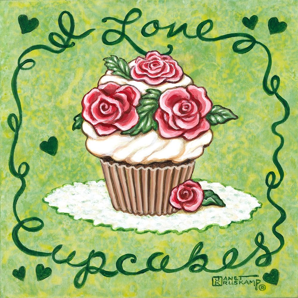 I Love Cupcakes art print by Janet Kruskamp for $57.95 CAD